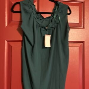 Silk green top sleeveless. Philosophy